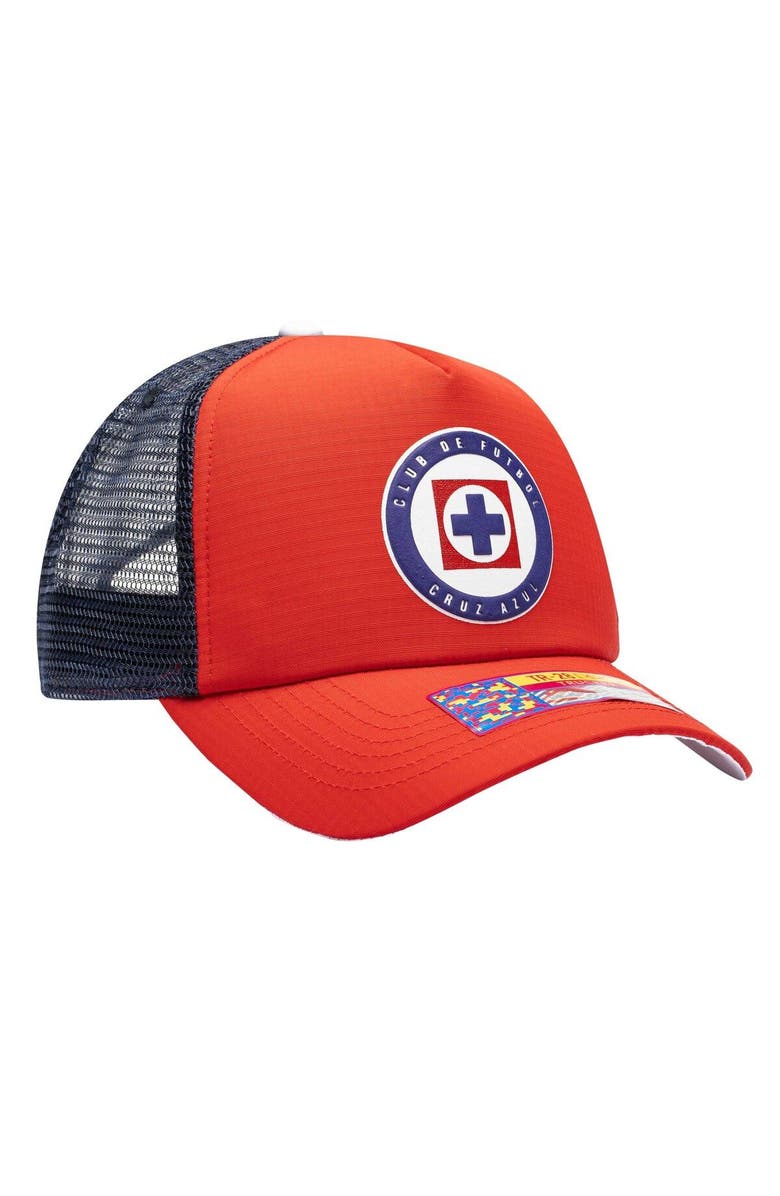 FAN INK Men's Red Cruz Azul Aspen Trucker Adjustable Hat, Alternate, color, 