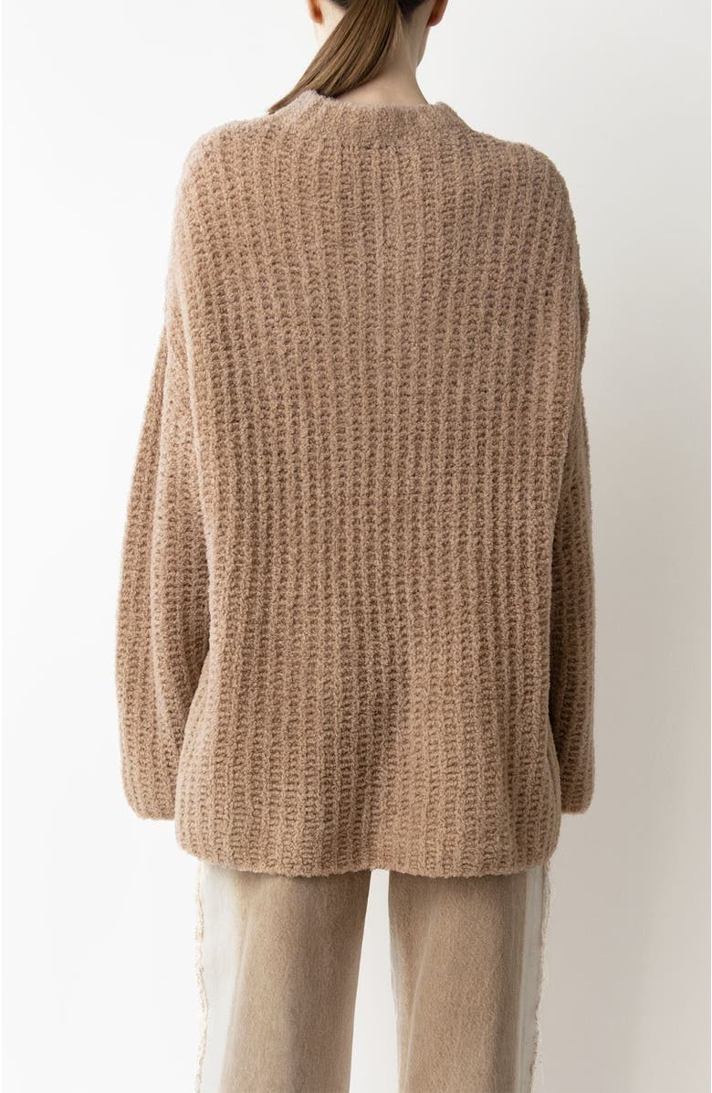 LAPOINTE Plush Boucle Oversized Crew Neck, Alternate, color, Champagne