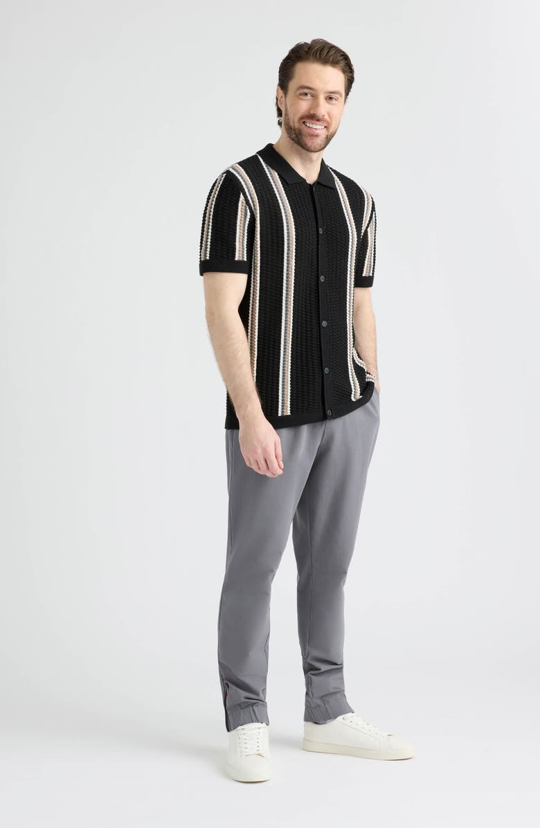 Hunter Morris Short Sleeve Sweater Cardigan, Alternate, color, Black