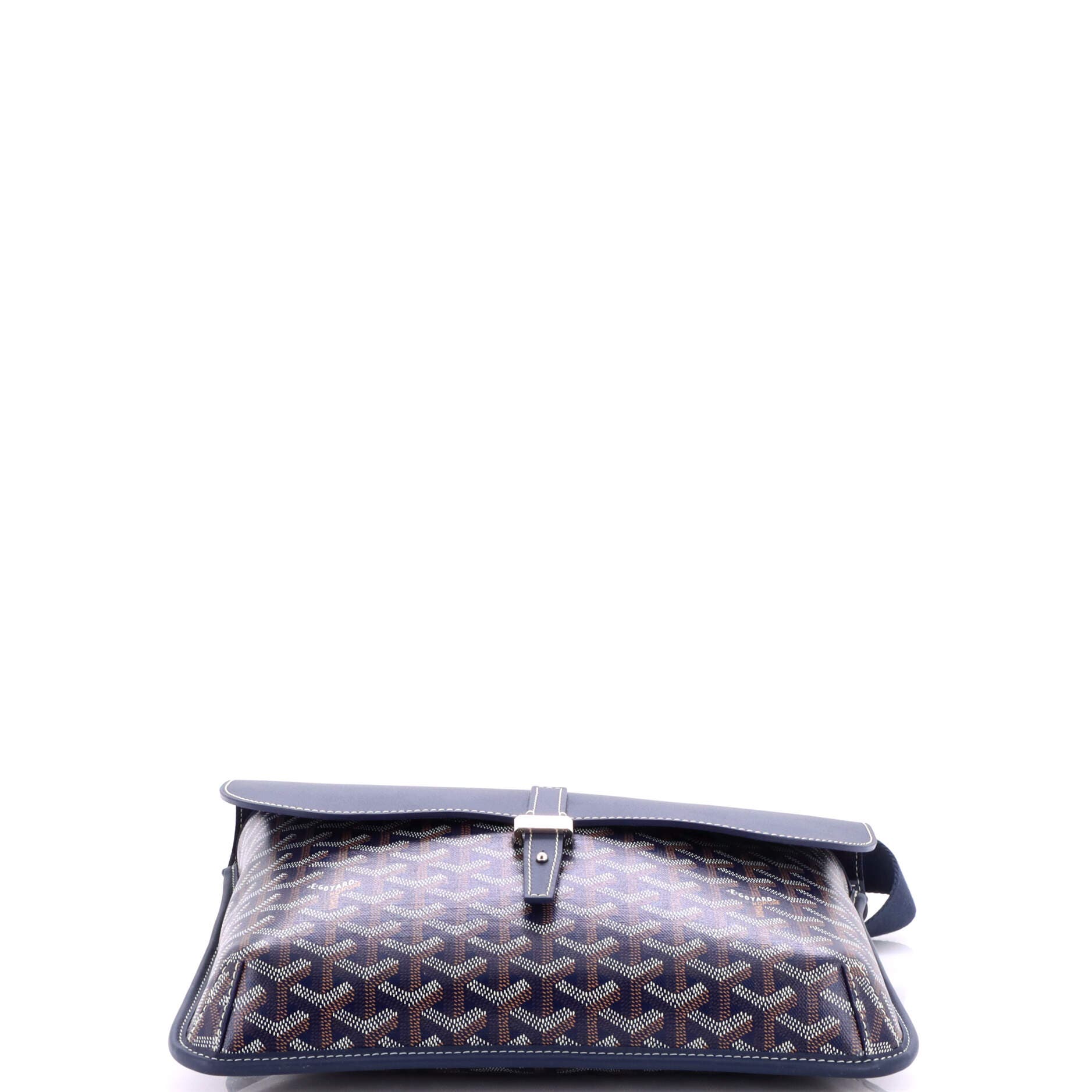 Pre-Owned Goyard Coursier Messenger Bag Coated Canvas and Leather, Alternate, color, Blue