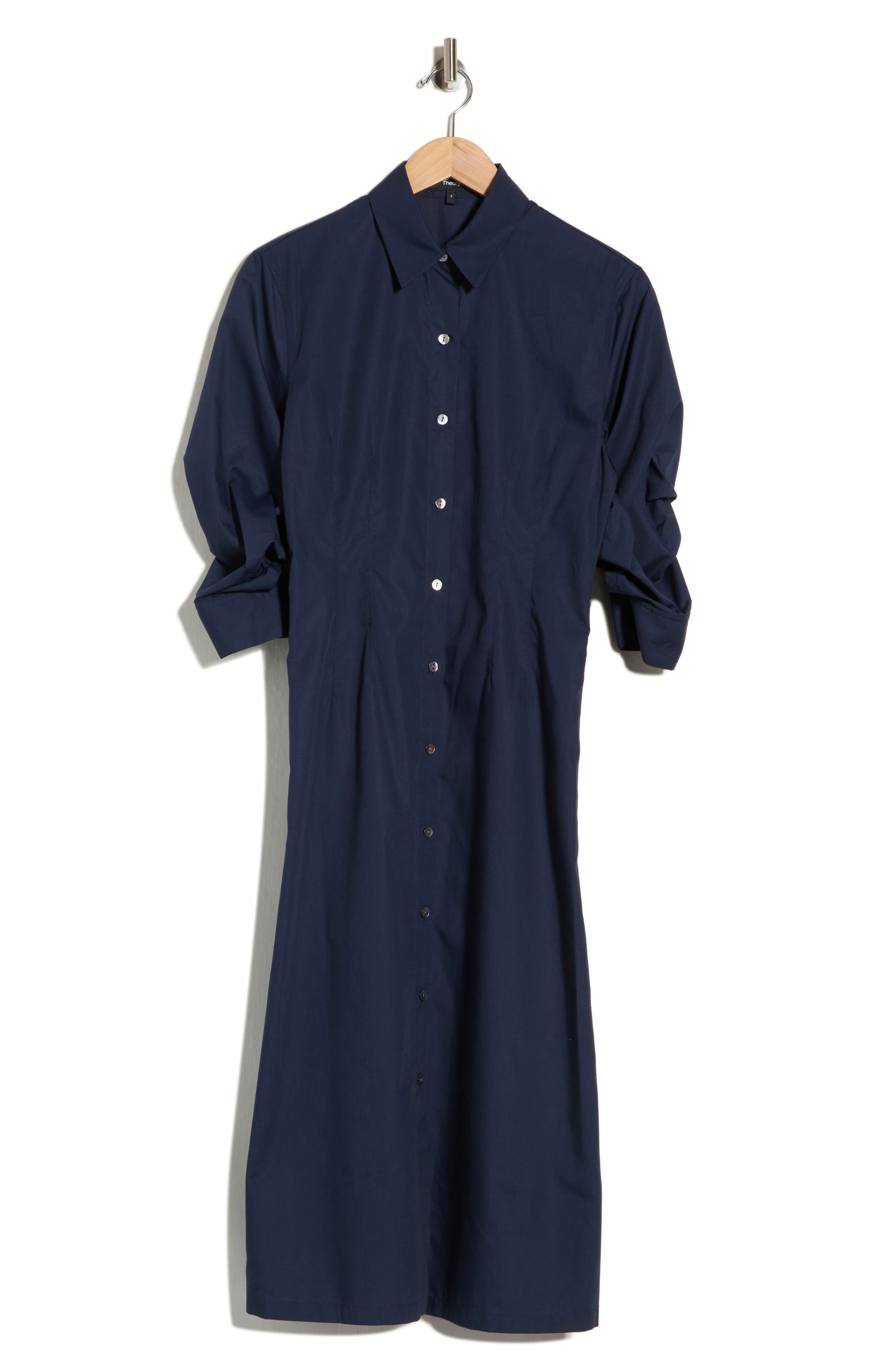 Fixed Sleeve Poplin Shirtdress