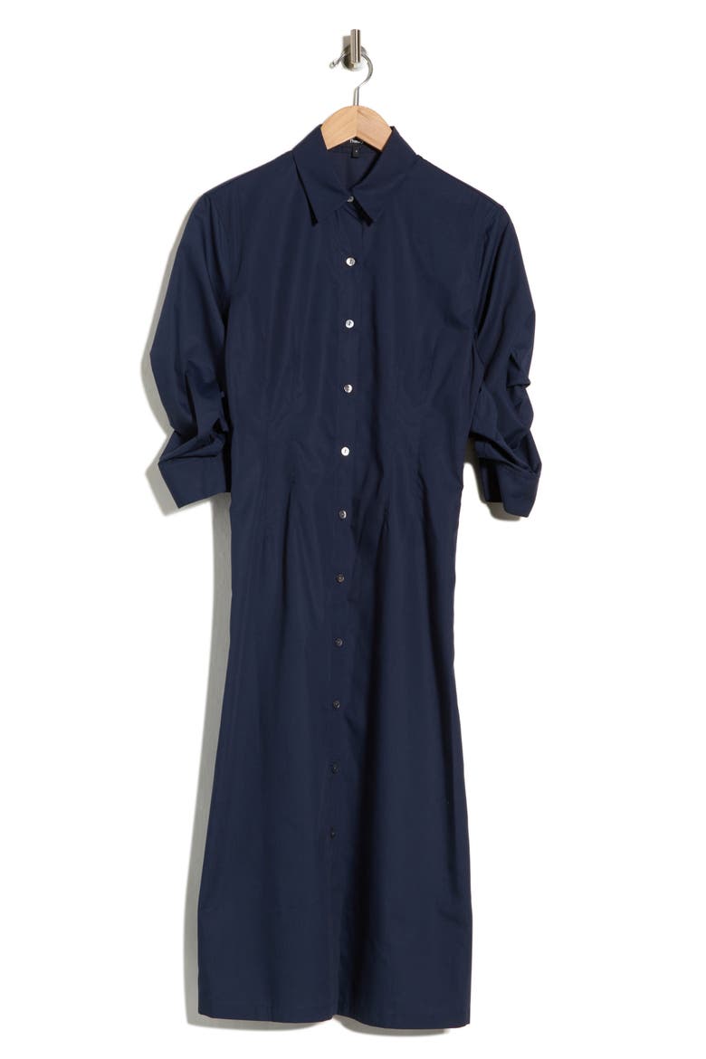 Fixed Sleeve Poplin Shirtdress, Main, color, NAVY