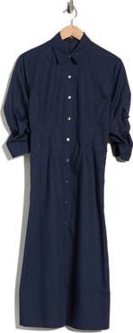 Theory Fixed Sleeve Poplin Shirtdress