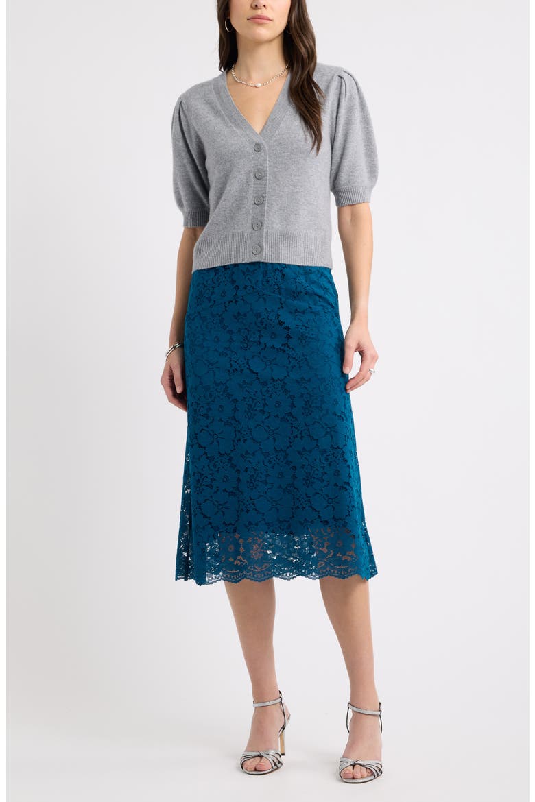 Lace Midi Skirt, Alternate, color, BLUE POSEIDON