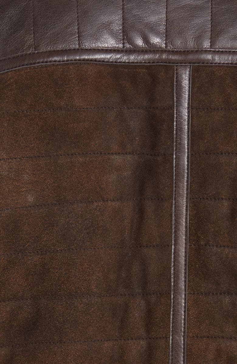 FLYNT Genuine Shearling Trim Leather Bomber Jacket, Alternate, color,