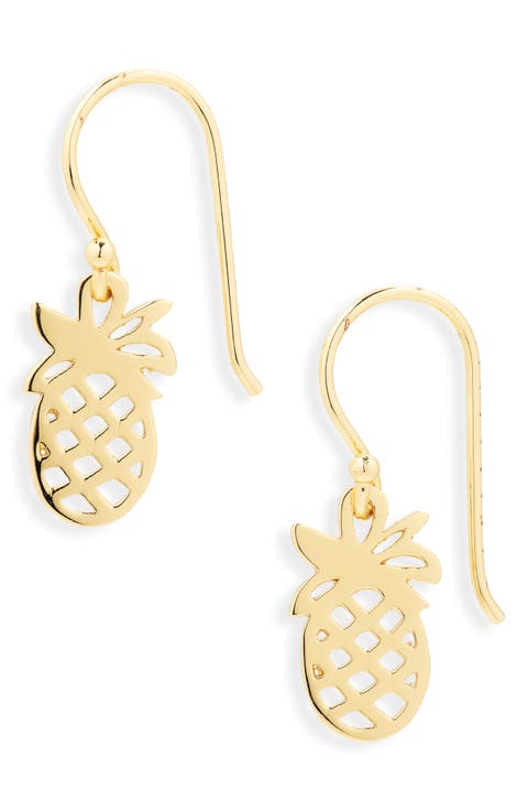 Pineapple Silhouette Drop Earrings