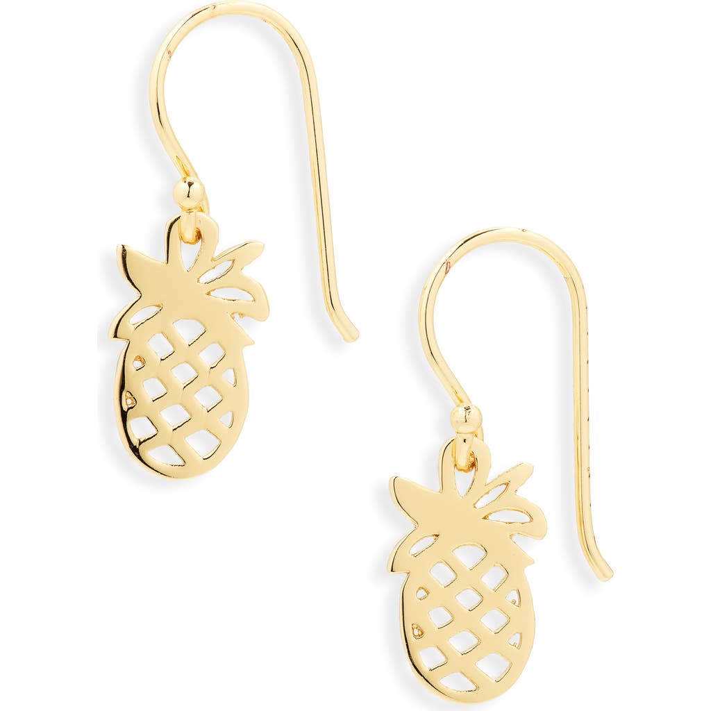 Kiara By Ki-ele Pineapple Silhouette Drop Earrings In Gold