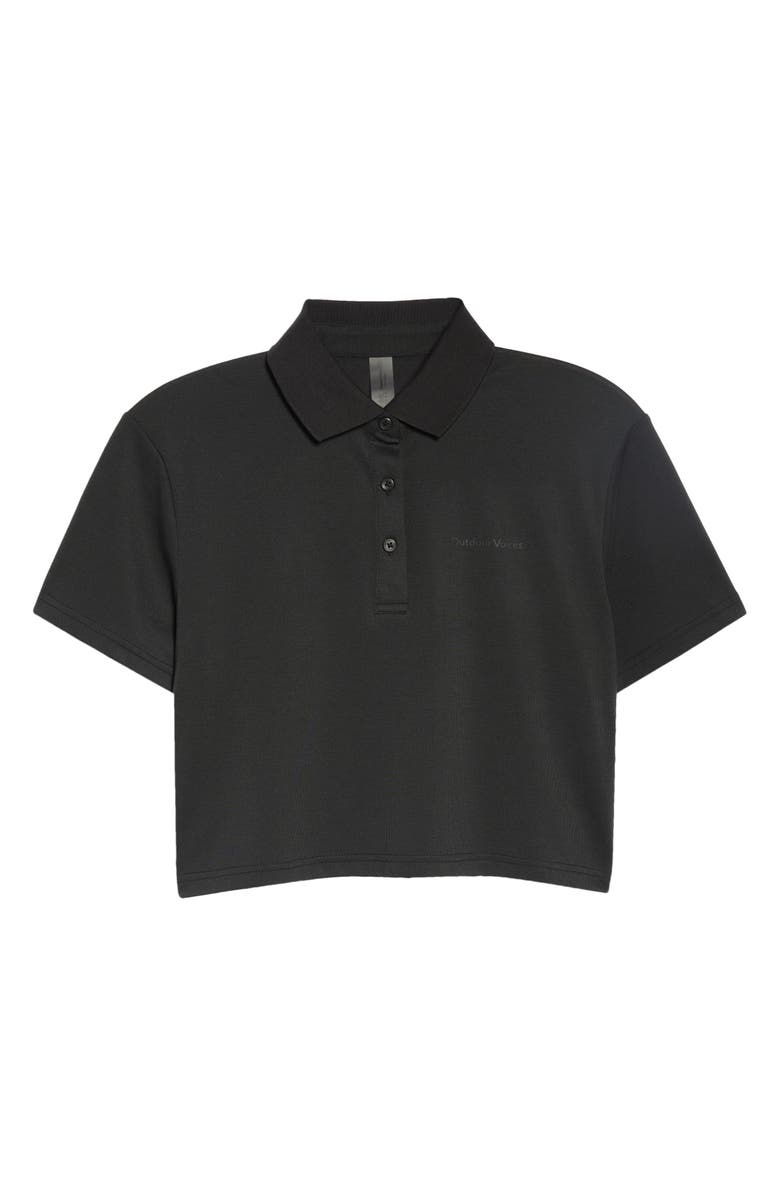 Outdoor Voices Birdie Crop Polo, Alternate, color, Black