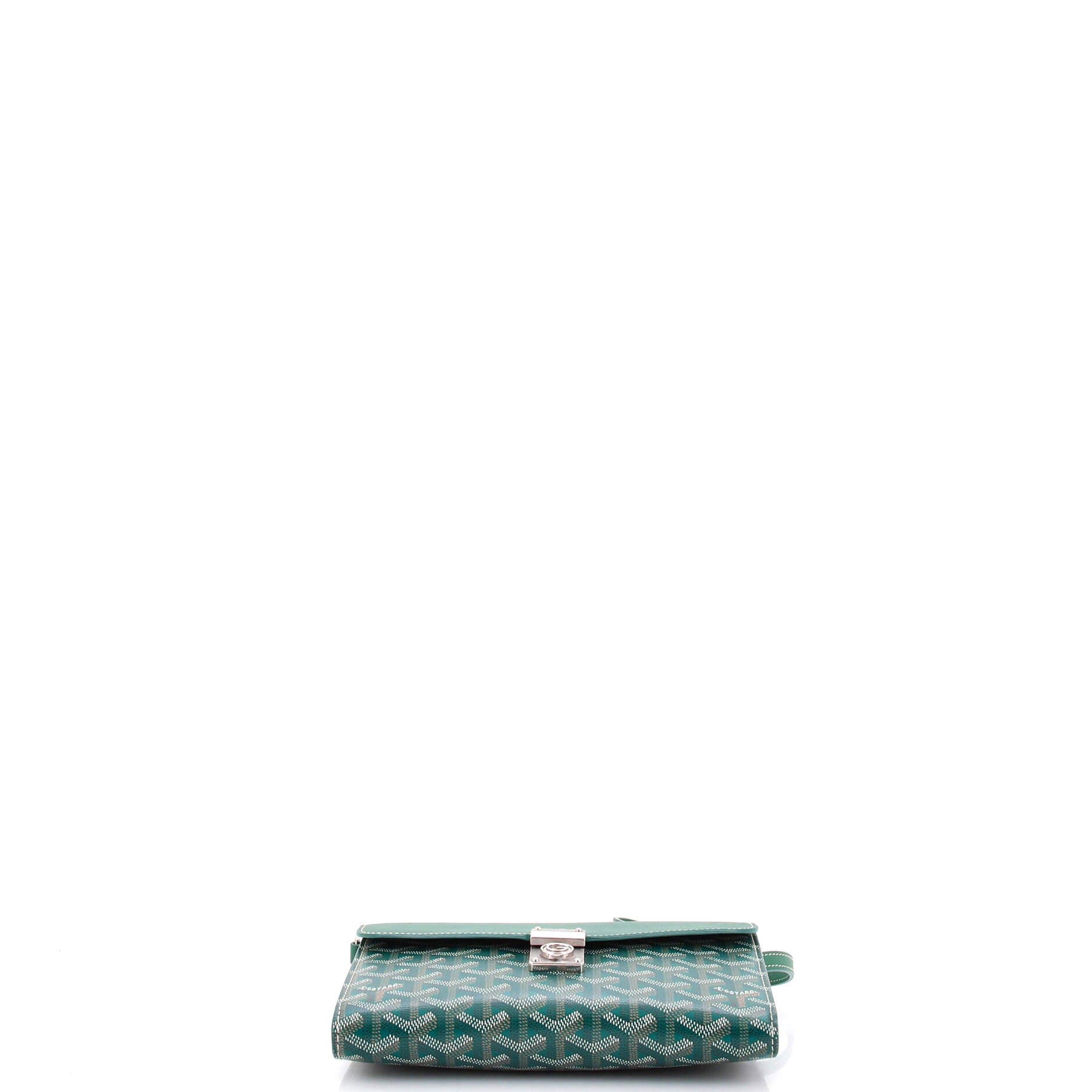 Chypre Wallet on Strap Coated Canvas with Leather, Alternate, color, Green