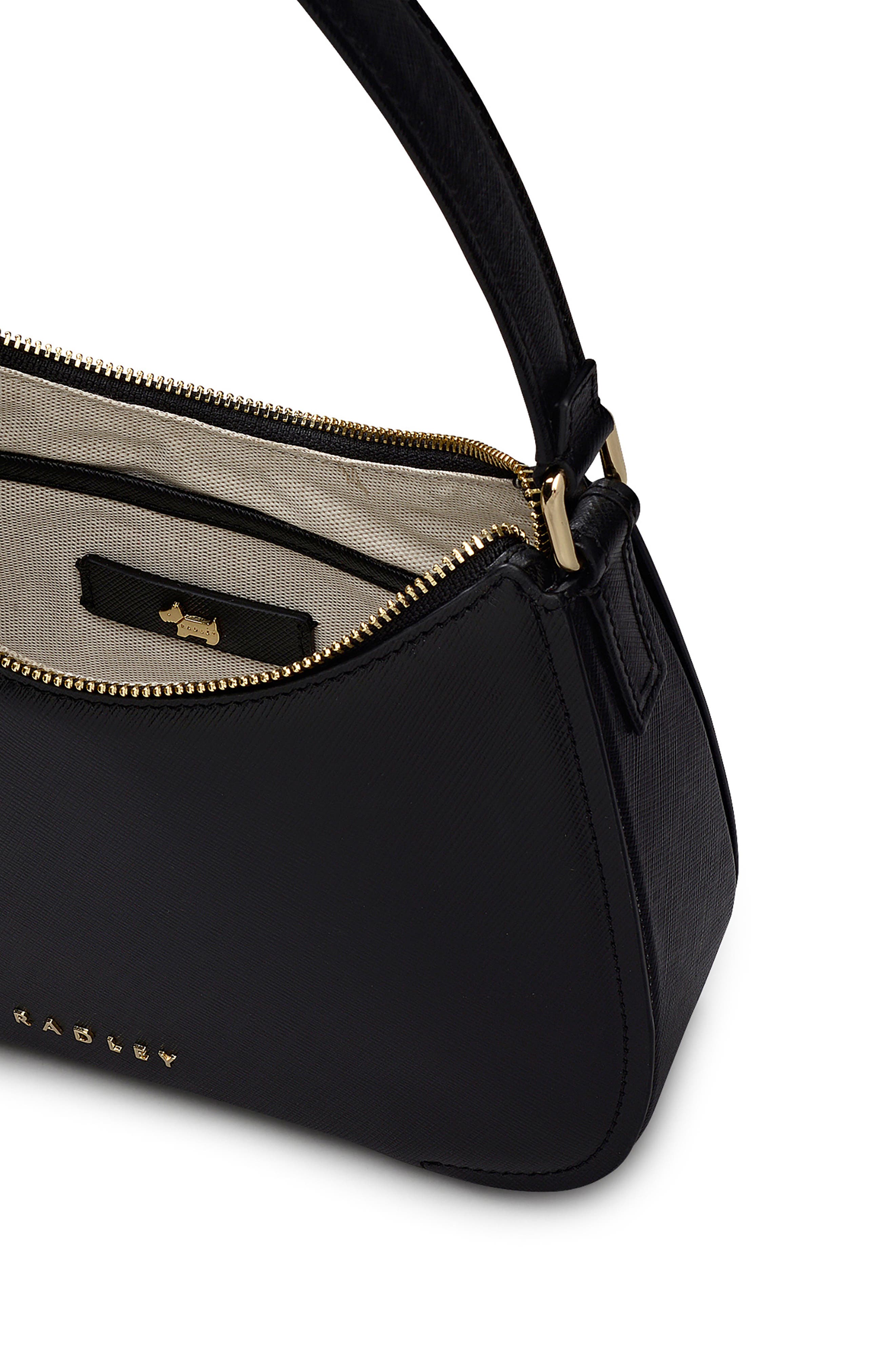 Radley Medium Crosby Leather Shoulder Bag, Alternate, color, Black