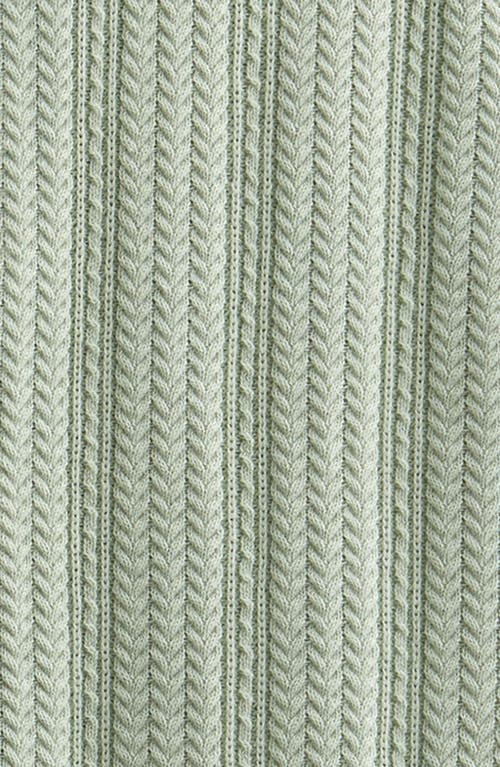 Nordstrom Kids' Textured Cotton Button-up Polo Sweater In Green Cameo