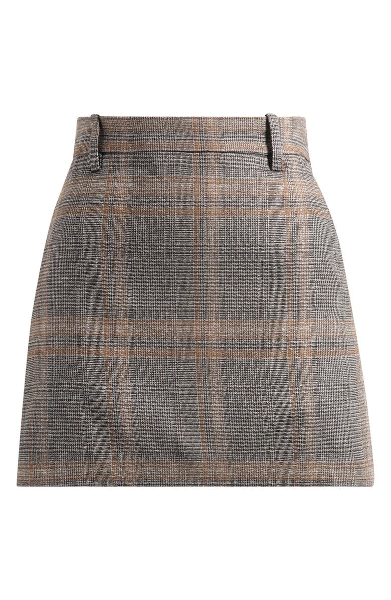 Madewell Plaid Miniskirt, Alternate, color, Brown Gray Plaid