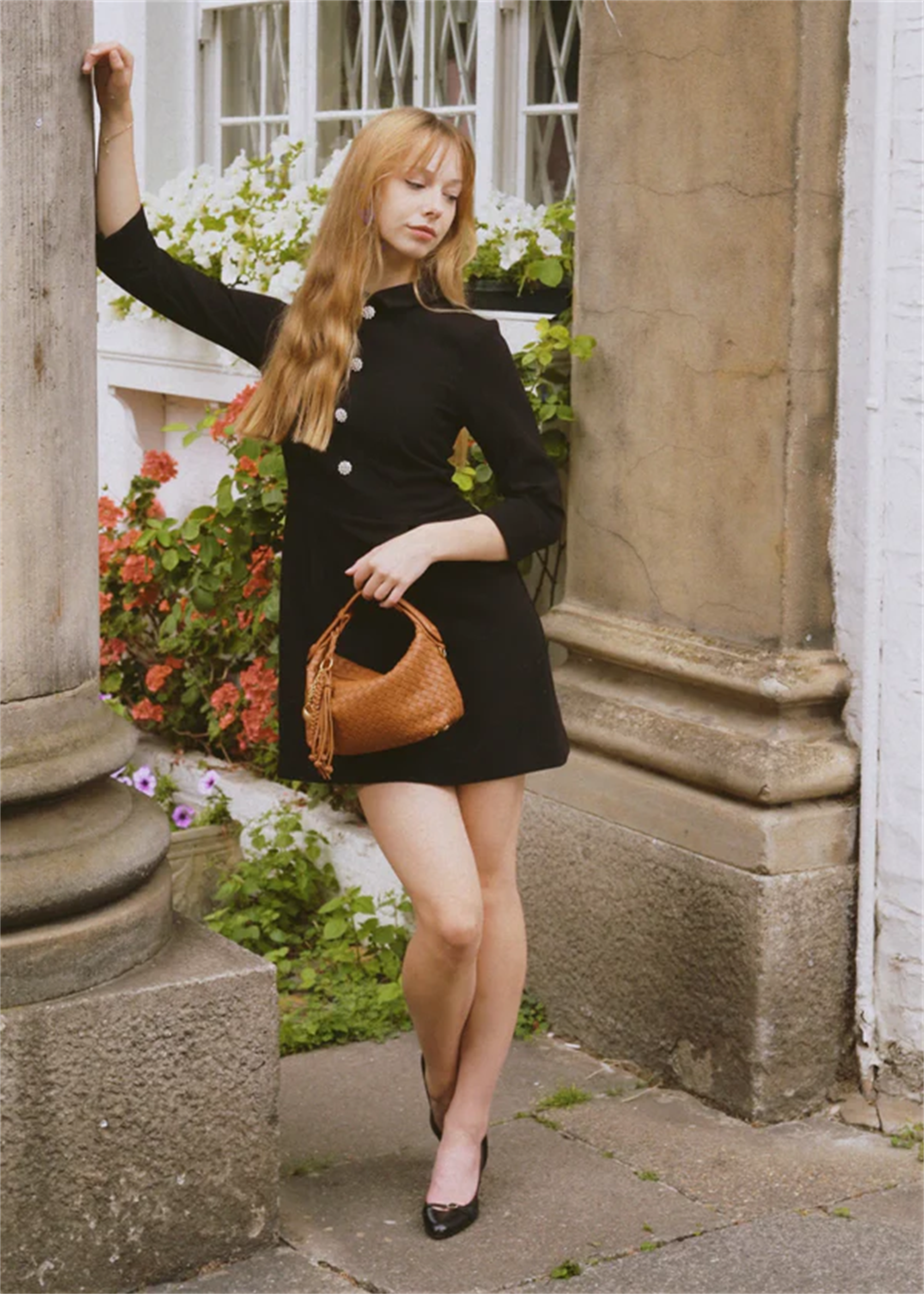 Camilla Genuine Sheep Leather Woven Shoulder Bag, Alternate, color, Brown