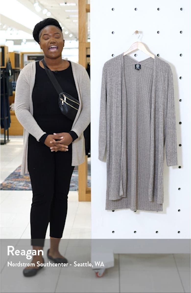 Ribbed Knit Long Cardigan, sales video thumbnail