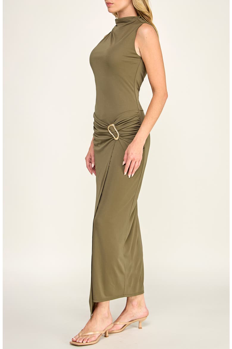 Hardware Detail Sleeveless Body-Con Dress, Alternate, color, OLIVE