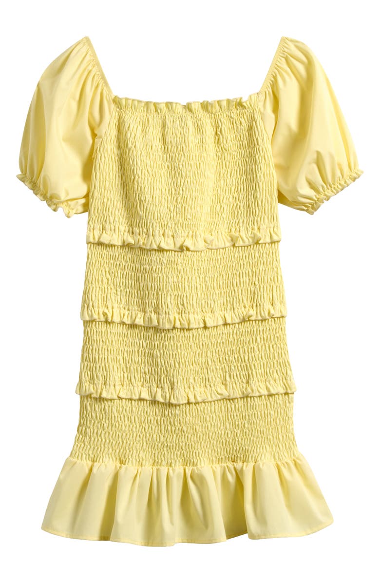 Ava & Yelly Kids' Ruffle Smocked Sundress, Main, color, Sunshine Yellow