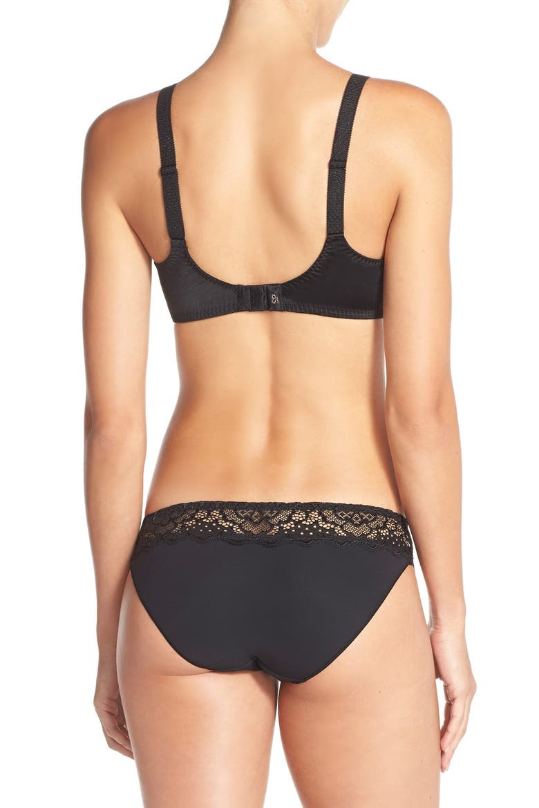 Caresse Underwire Minimizer Bra, Alternate, color, BLACK