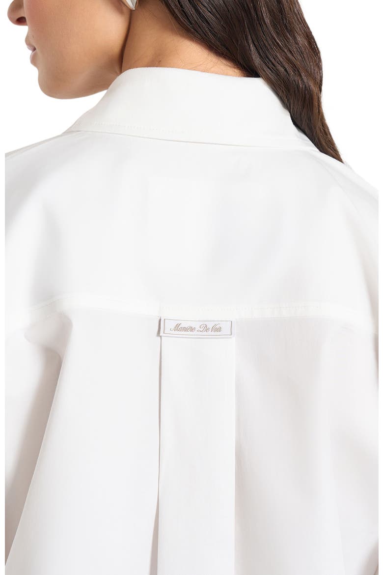 Eleni Cropped Shirt With Balloon Sleeves, Alternate, color, White