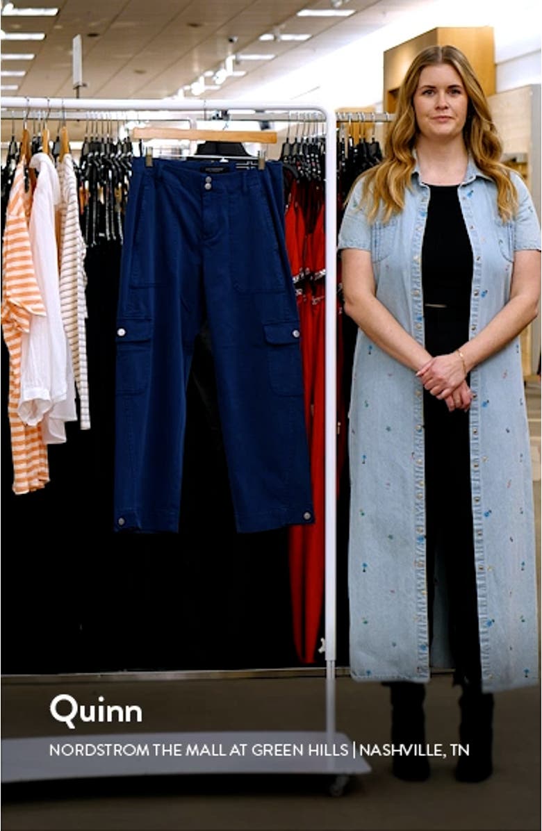 Utility Stretch Twill Crop Cargo Pants, sales video thumbnail