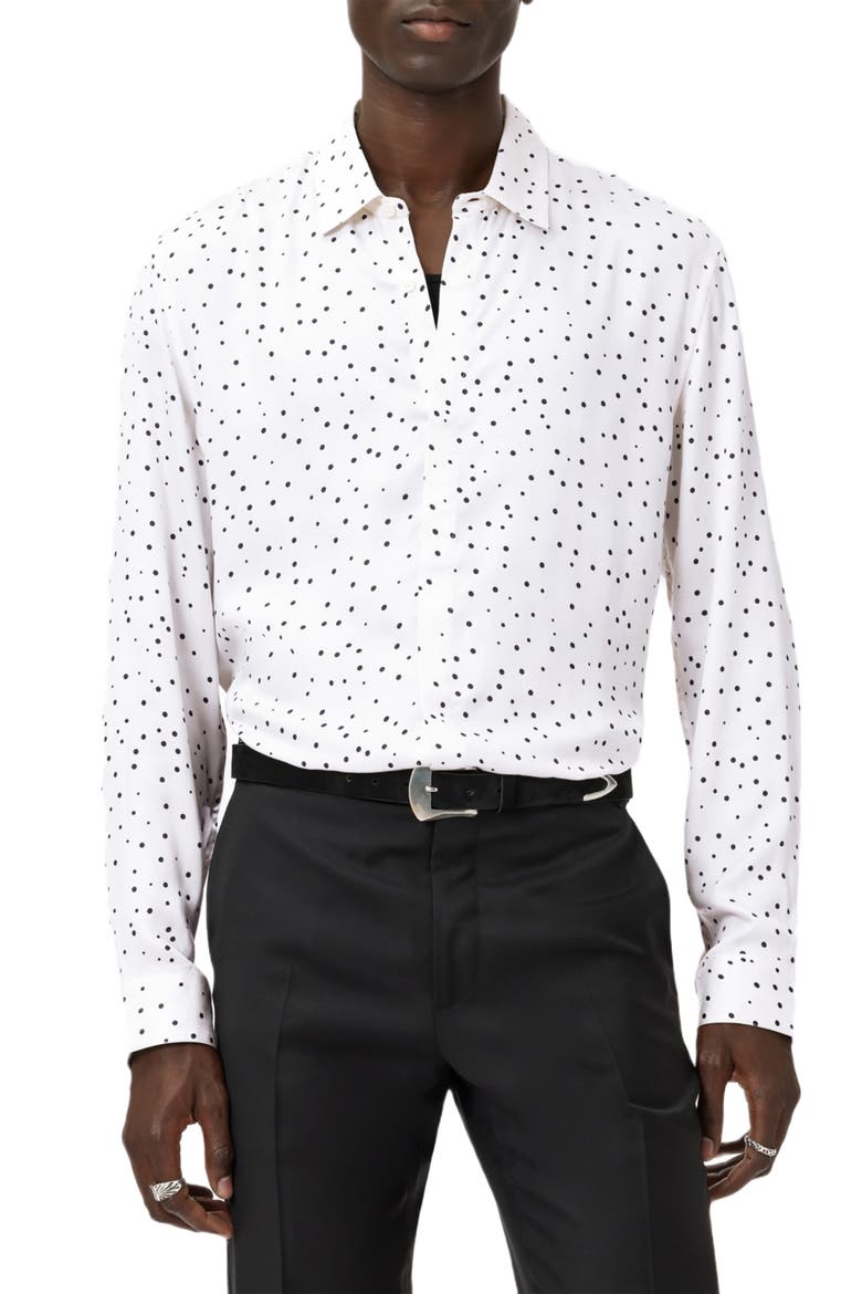 Rodney Hidden Placket Button-Up Shirt, Main, color, WHITE