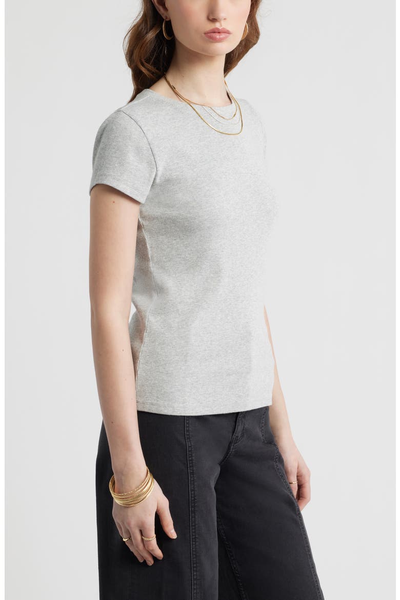 Tuckable Rib Baby Tee, Alternate, color, GREY HEATHER