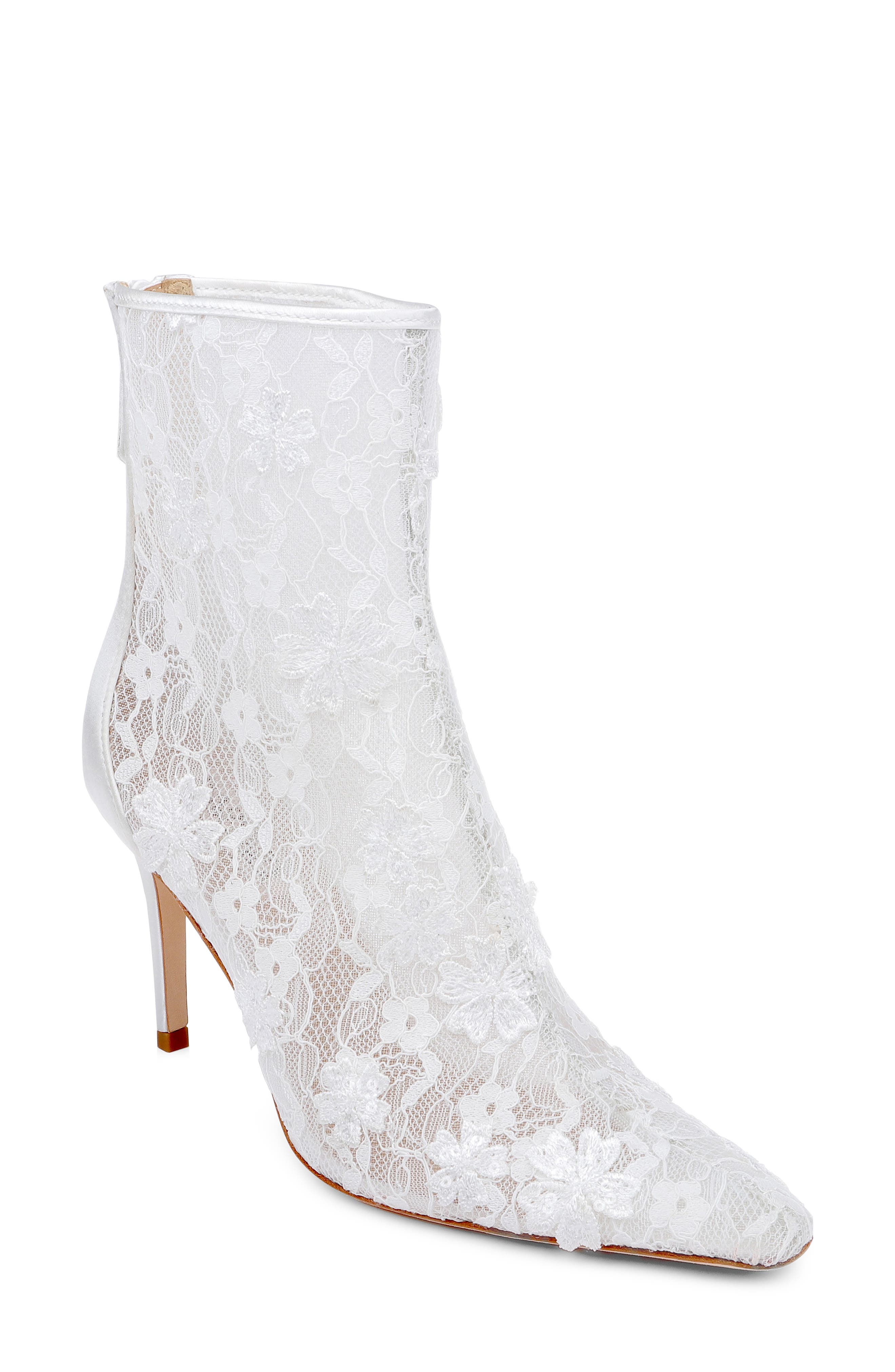 Raya Sequin Bootie, Main, color, WHITE LACE