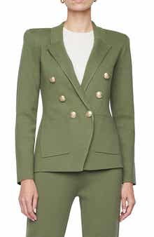 Kenzie Cotton Blend Knit Double Breasted Blazer