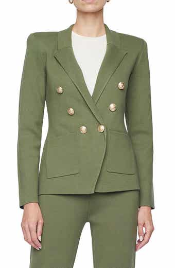 Kenzie Cotton Blend Knit Double Breasted Blazer