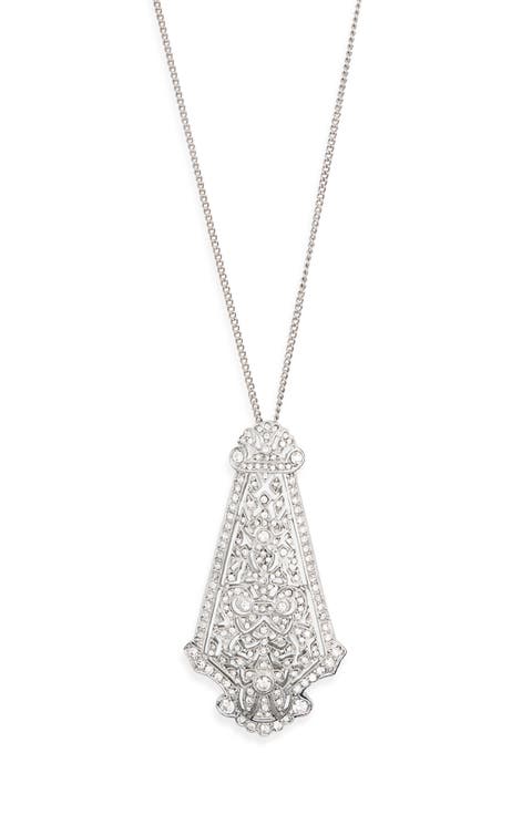 Art Deco Crystal Pendant Necklace