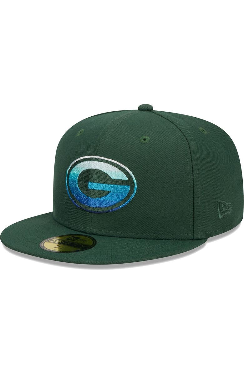 New Era Men's New Era Green Green Bay Packers Gradient 59FIFTY Fitted Hat, Main, color, Green