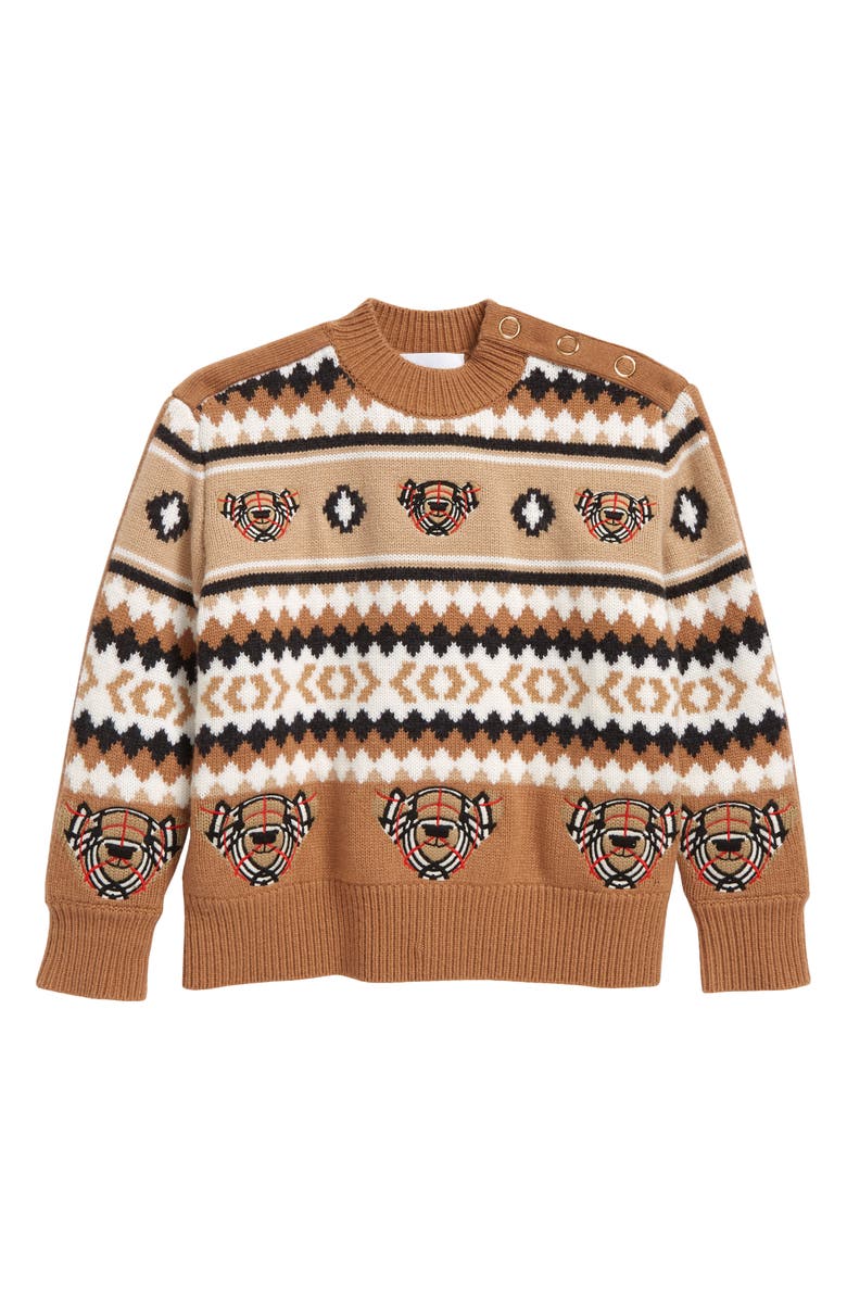 Burberry Kids' Gerald Bear Fair Isle Sweater, Main, color, 