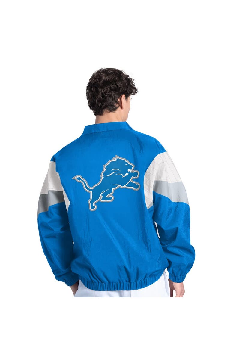 STARTER Men's Starter Blue Detroit Lions Yard Line Full-Zip Jacket, Alternate, color, Blue