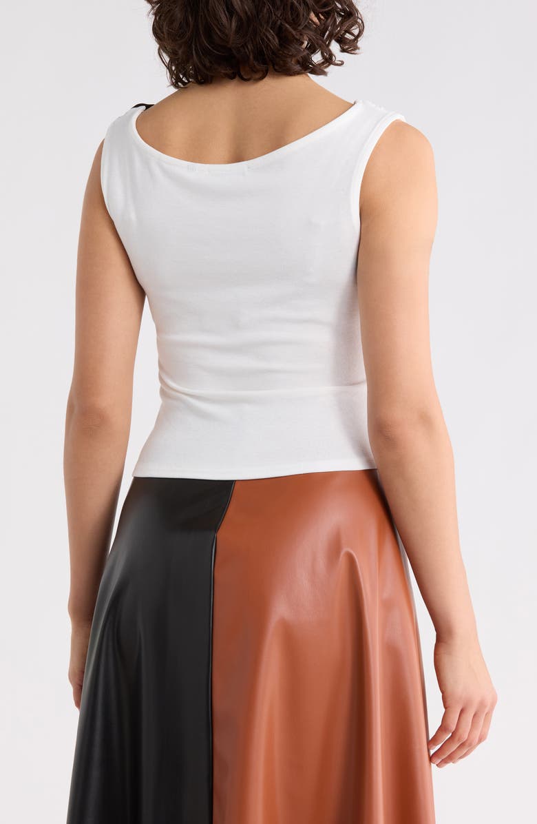 PATRIZIA LUCA Colorblock Sleeveless Top, Alternate, color, Black/ Off White