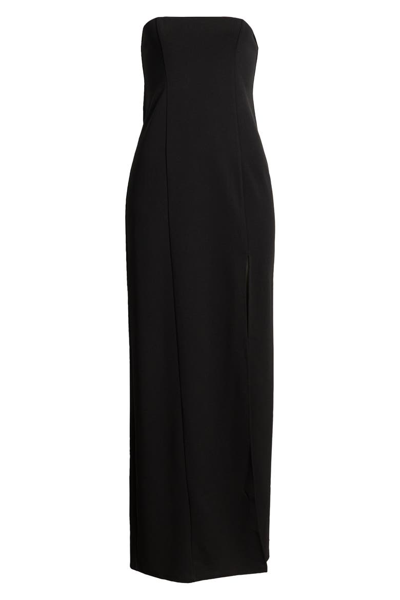 Elevated Element Strapless Gown, Alternate, color, BLACK/ WHITE
