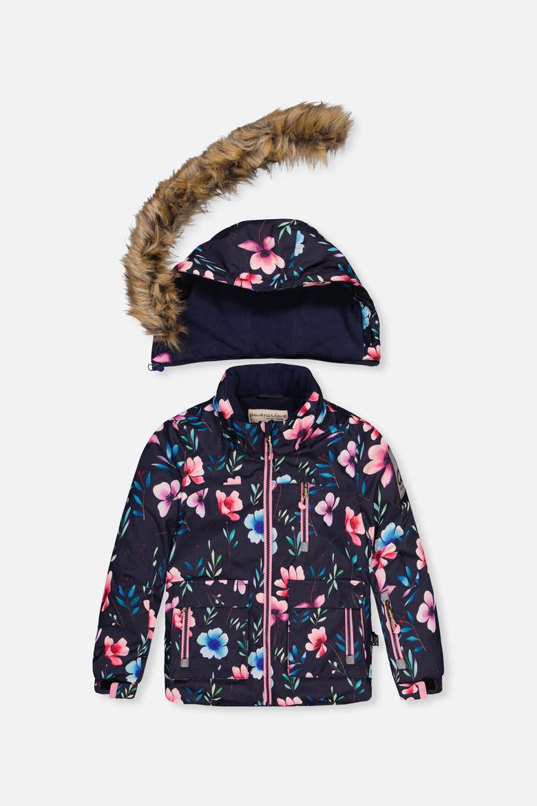 Play Floral Jacket & Pants Two Piece Snowsuit, Alternate, color, Blue Floral Print