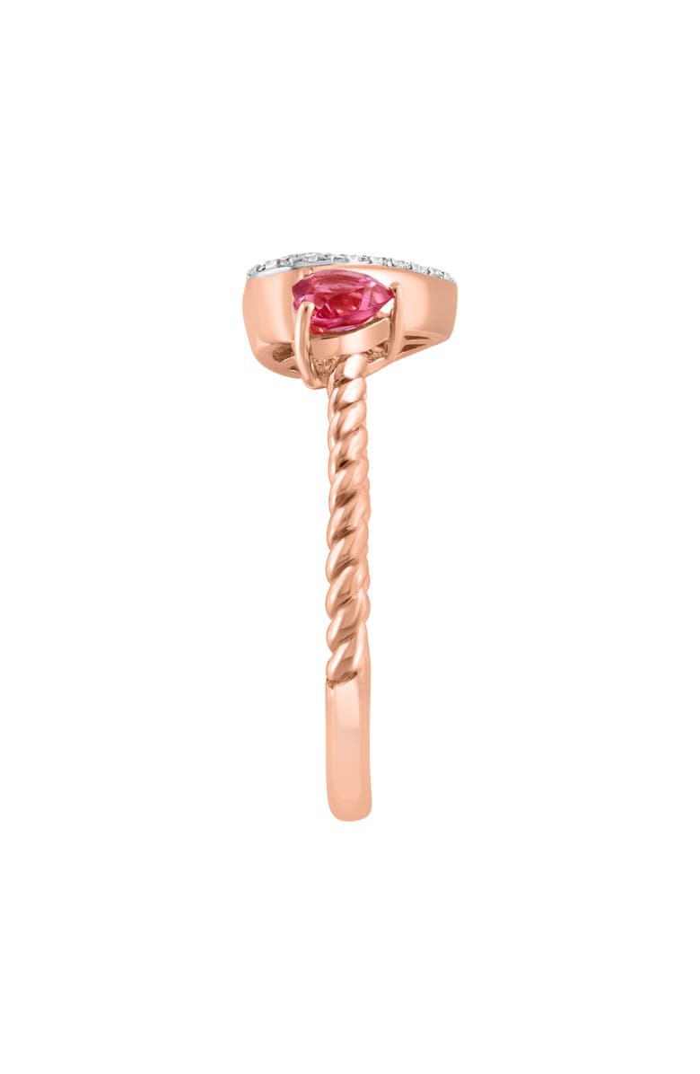 EFFY 14K Rose Gold Mother of Pearl Diamond Heart Ring, Alternate, color, 