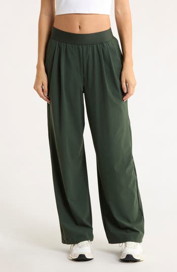90 Degree By Reflex Warp X Dinah Wide Leg Pants In Green