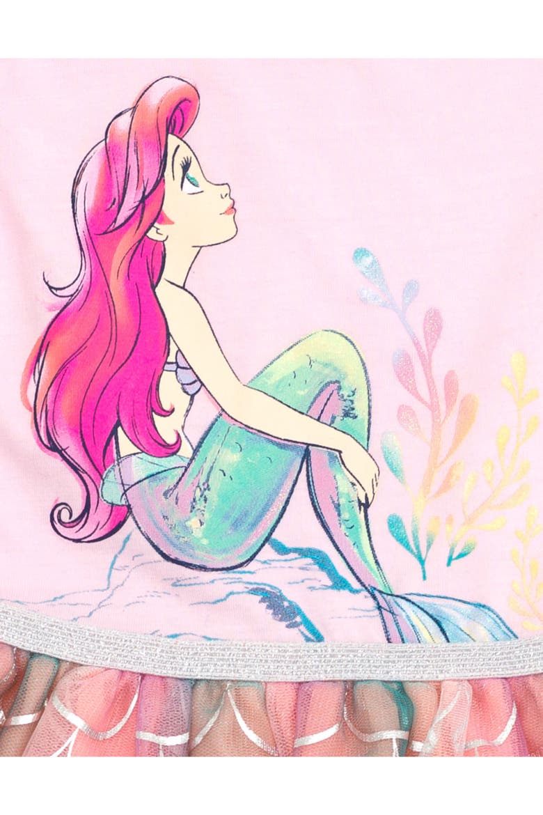 The Little Mermaid Princess Ariel Tulle Tutu Dress, Alternate, color, Pink Silver Ariel
