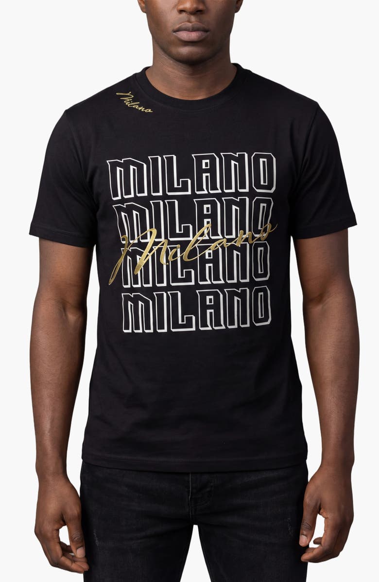 Roberto Vino Milano Front Slim fit Tee, Main, color, Black