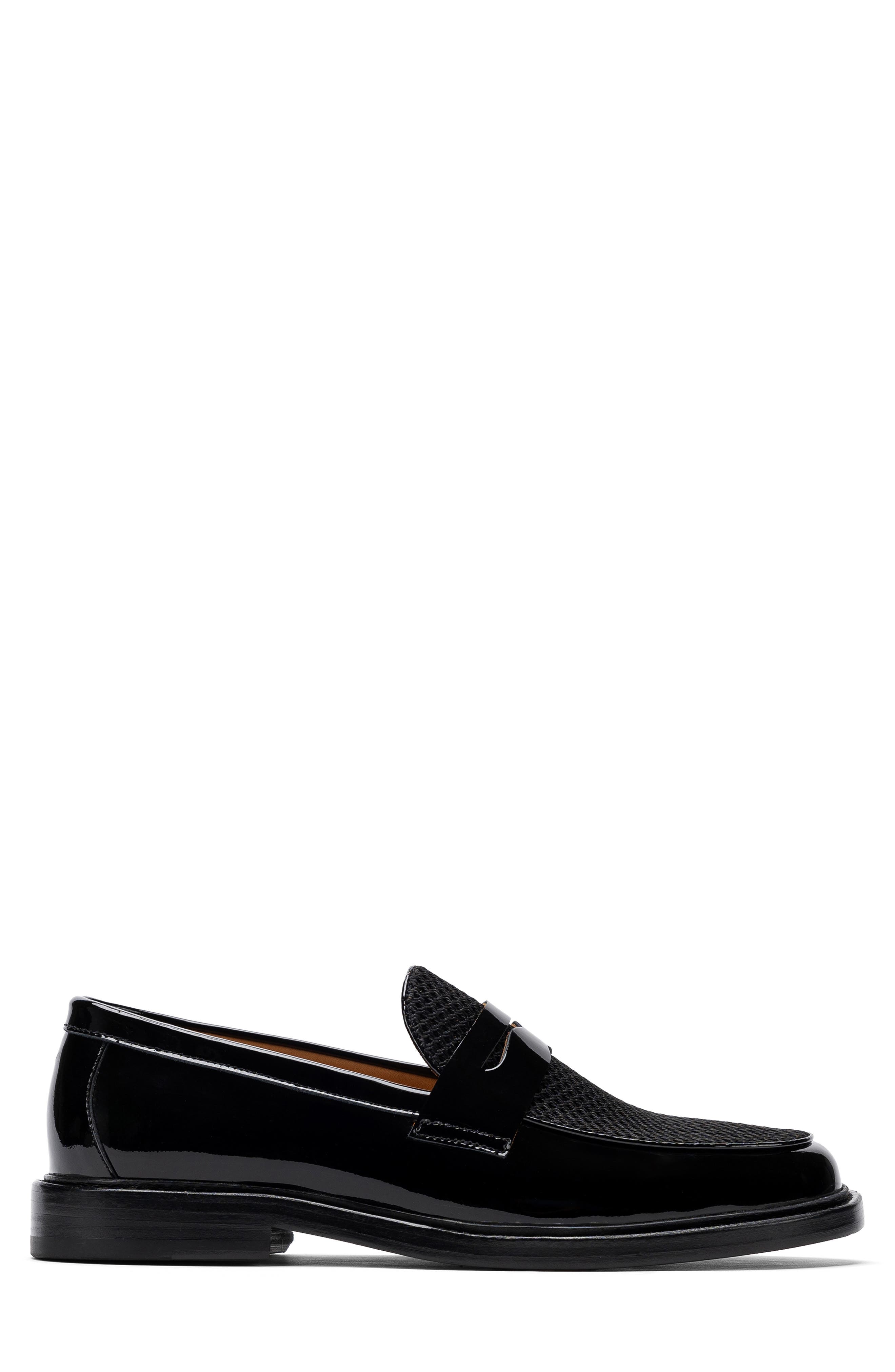 MARC NOLAN Calum Mesh Penny Loafer, Alternate, color, Black