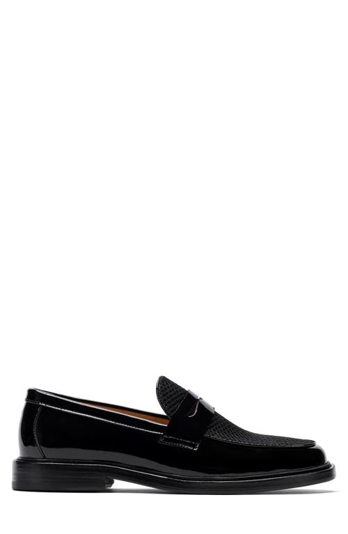 Marc Nolan Calum Mesh Penny Loafer In Black