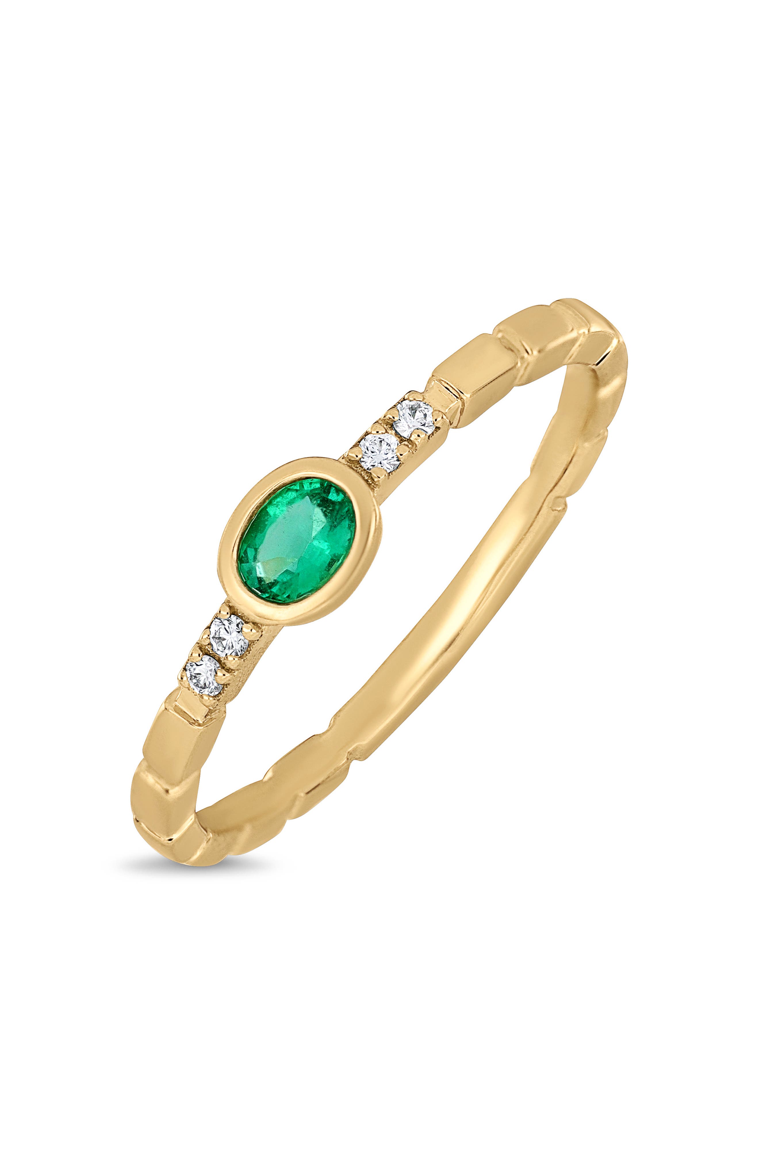 18KYELLOW GOLD/DIAMOND/EMERALD