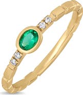 Bony Levy 18K Gold El Mar Gemstone and Natural Diamond Stackable Ring