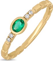 Bony Levy 18K Gold El Mar Gemstone and Natural Diamond Stackable Ring