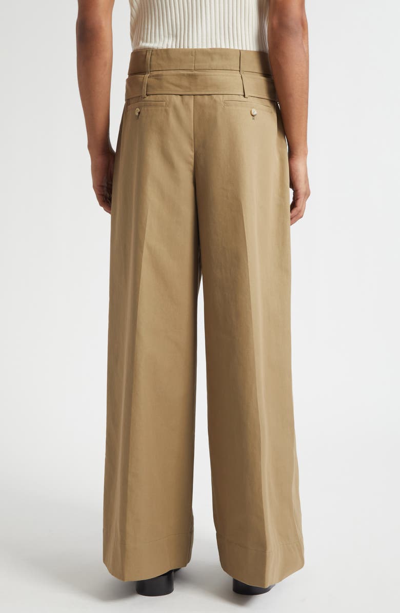 Simone Rocha Double Belt Loop Wide Leg Pants, Alternate, color, Stone