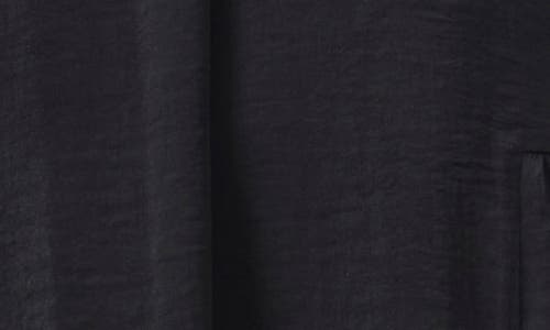 Vince Camuto Ruffle Hem Rumple Satin Top In Black