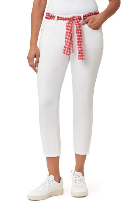 Belted Skinny Crop Jeans