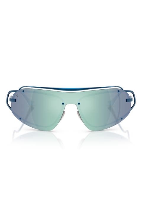 32mm Small Mirrored Rectangular Sunglasses
