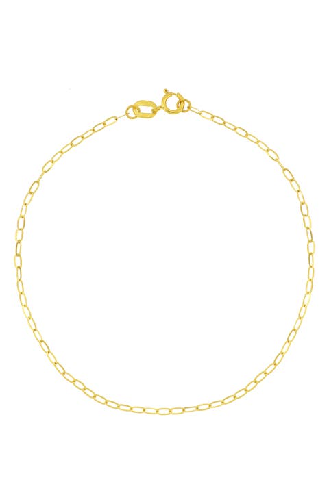 14K Gold Oval Link Bracelet