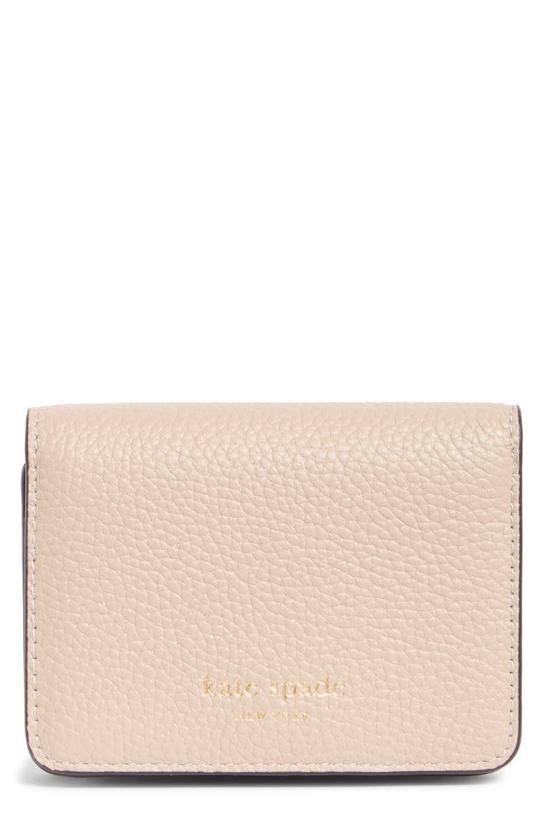 ava colorblock pebble leather bifold card case, Main, color, EARTHENWARE MULTI